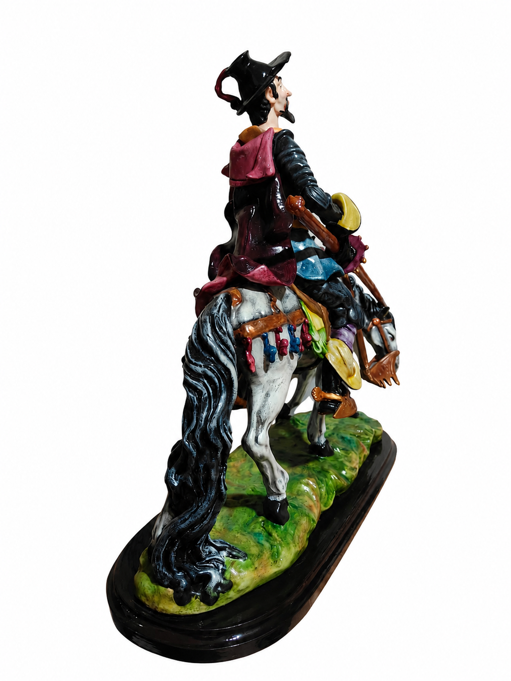 Don Quijote Clásico a Caballo – Escultura Decorativa de Resina-cerámica